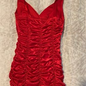 Mini Red Satin Dress